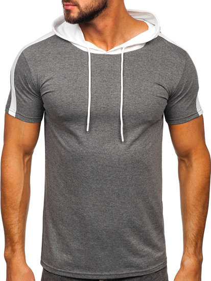 Bolf Herren T-Shirt mit Kapuze Grau  8T299