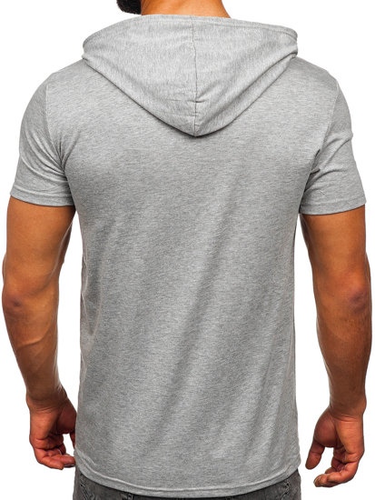 Bolf Herren T-Shirt mit Kapuze Grau  8T957