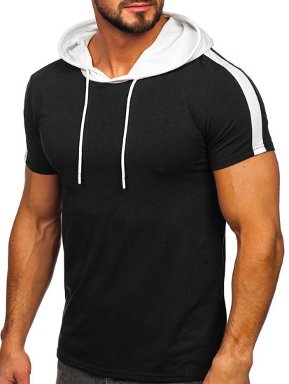 Bolf Herren T-Shirt mit Kapuze Schwarz  8T299