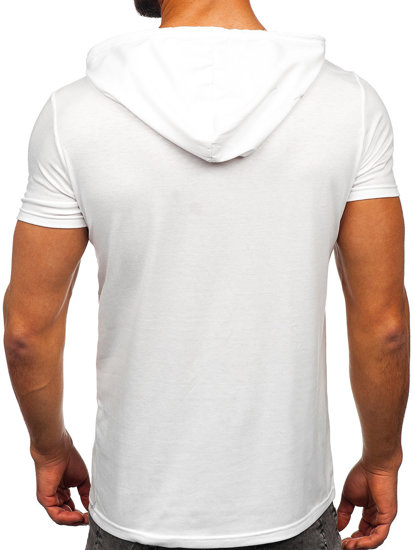 Bolf Herren T-Shirt mit Kapuze Weiß  8T203