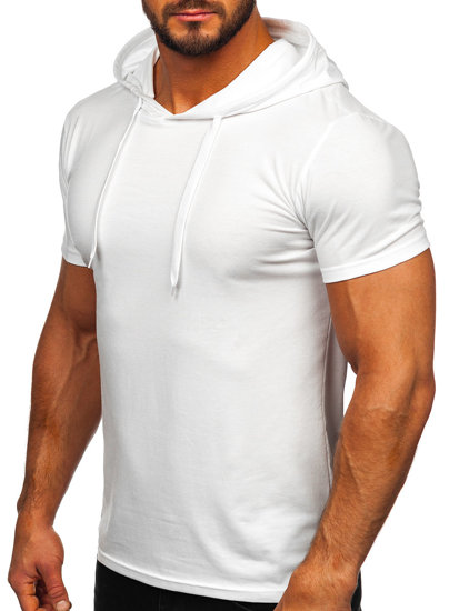 Bolf Herren T-Shirt mit Kapuze Weiß  8T89