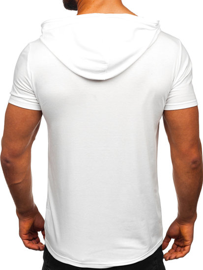 Bolf Herren T-Shirt mit Kapuze Weiß  8T89