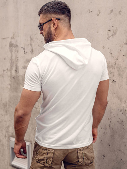 Bolf Herren T-Shirt mit Kapuze Weiß  8T89A