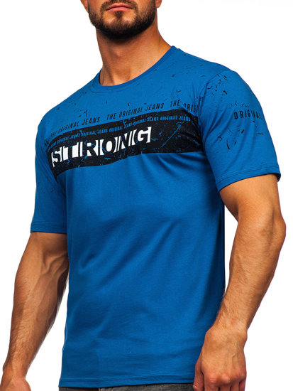 Bolf Herren T-Shirt mit Motiv Blau  14204