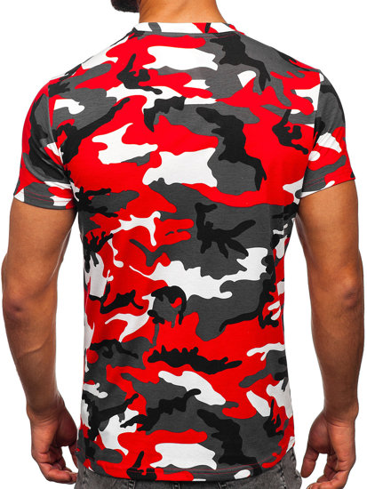 Bolf Herren T-Shirt mit Motiv Camo Rot  8T233