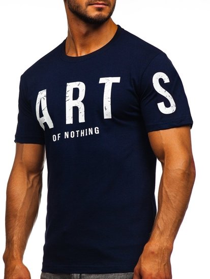 Bolf Herren T-Shirt mit Motiv Dunkalblau1180