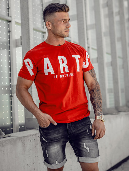 Bolf Herren T-Shirt mit Motiv Rot 1180A