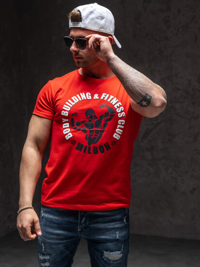 Bolf Herren T-Shirt mit Motiv Rot Y70015