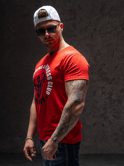 Bolf Herren T-Shirt mit Motiv Rot Y70015