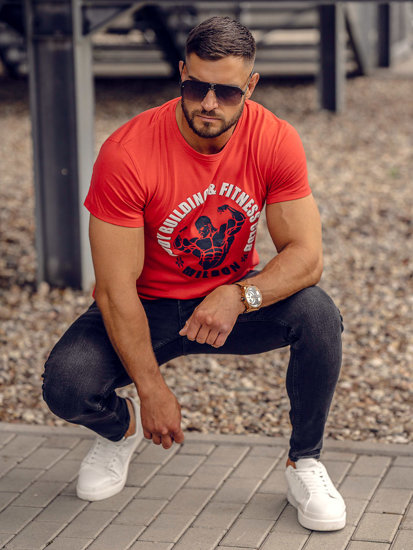 Bolf Herren T-Shirt mit Motiv Rot  Y70015A