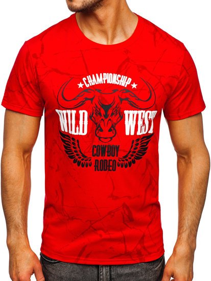 Bolf Herren T-Shirt mit Motiv Rot Y70026