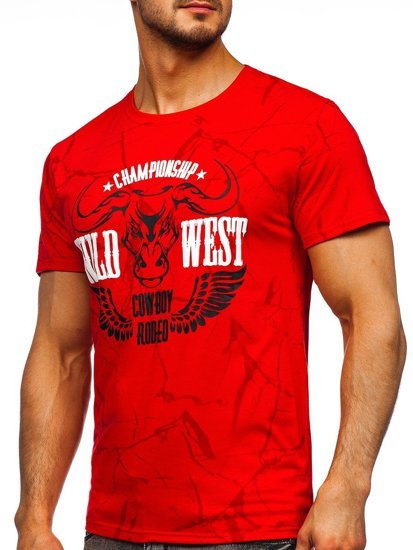 Bolf Herren T-Shirt mit Motiv Rot Y70026