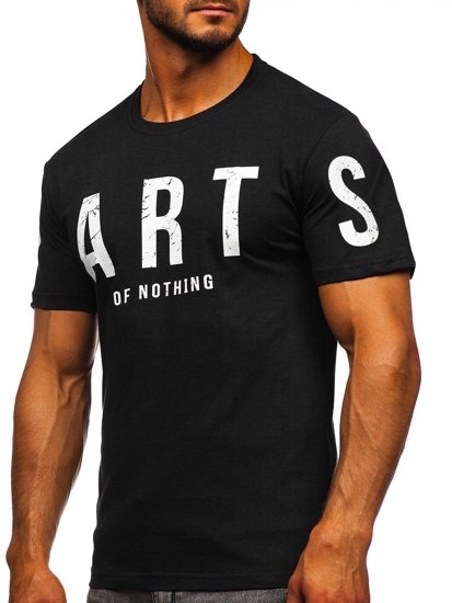 Bolf Herren T-Shirt mit Motiv Schwarz  1180