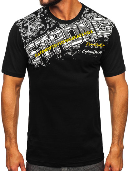 Bolf Herren T-Shirt mit Motiv Schwarz  14234