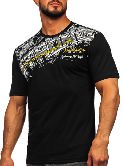 Bolf Herren T-Shirt mit Motiv Schwarz  14234