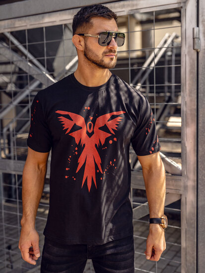 Bolf Herren T-Shirt mit Motiv Schwarz  300A