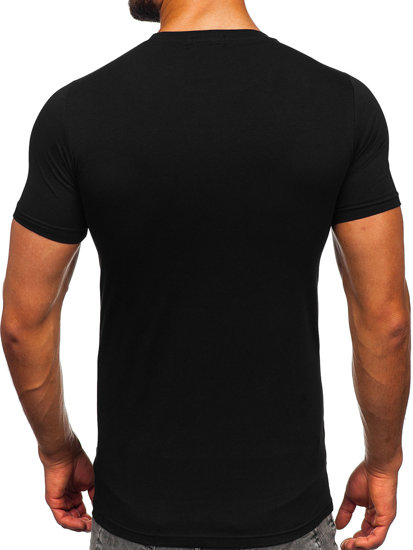 Bolf Herren T-Shirt mit Motiv Schwarz  HM918