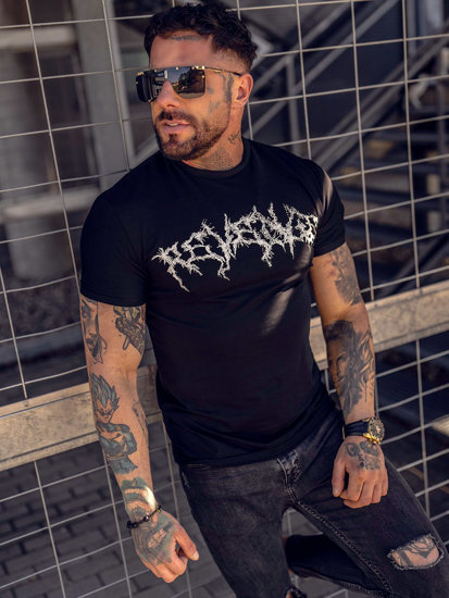 Bolf Herren T-Shirt mit Motiv Schwarz  MT3027A