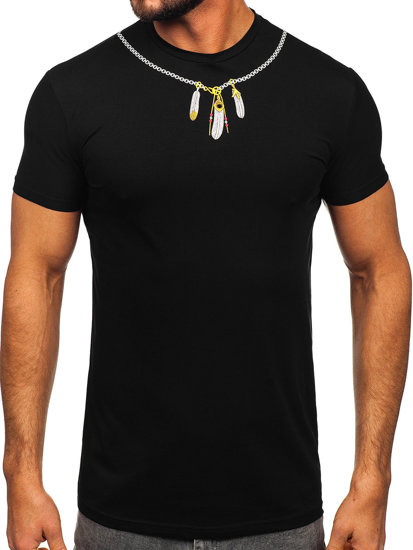 Bolf Herren T-Shirt mit Motiv Schwarz  MT3051