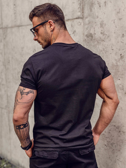 Bolf Herren T-Shirt mit Motiv Schwarz  Y70019A