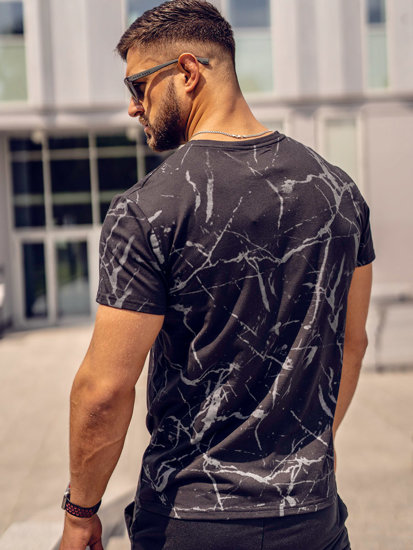 Bolf Herren T-Shirt mit Motiv Schwarz  Y70030A