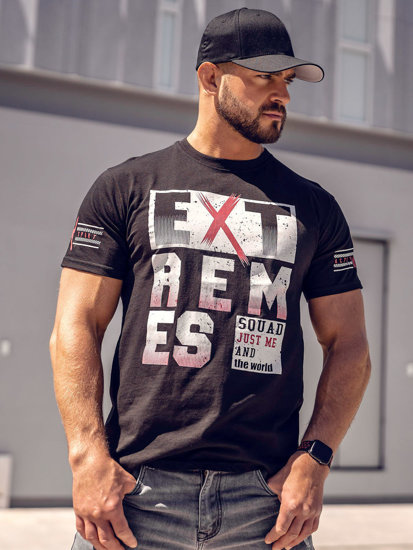 Bolf Herren T-Shirt mit Motiv Shwarz 14312A