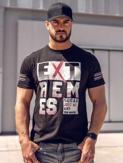 Bolf Herren T-Shirt mit Motiv Shwarz 14312A