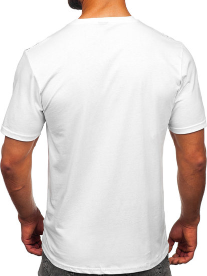 Bolf Herren T-Shirt mit Motiv Weiß  14207