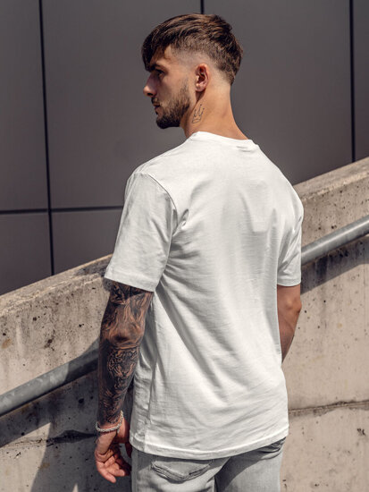 Bolf Herren T-Shirt mit Motiv Weiß  142174A