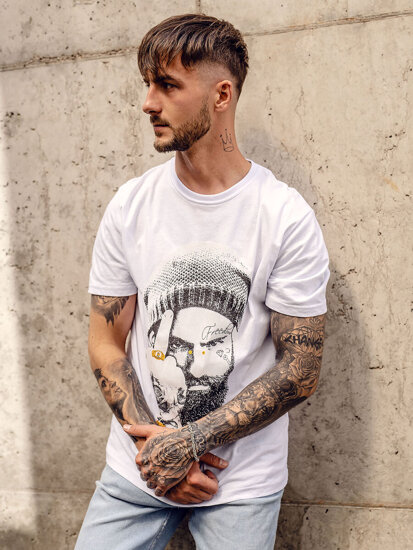 Bolf Herren T-Shirt mit Motiv Weiß 142175