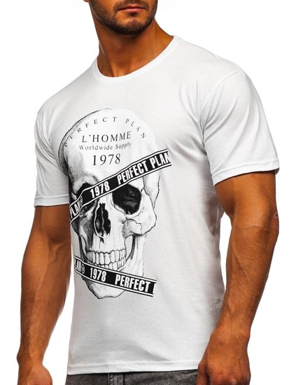 Bolf Herren T-Shirt mit Motiv Weiß  142176