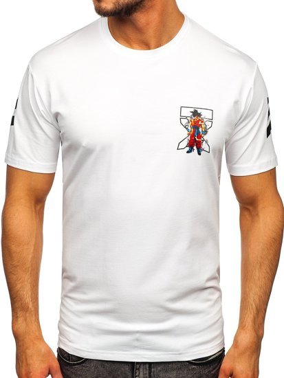 Bolf Herren T-Shirt mit Motiv Weiß 14404