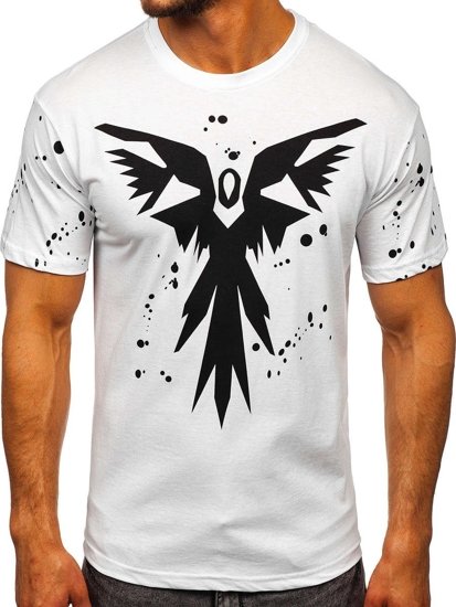 Bolf Herren T-Shirt mit Motiv Weiß 300