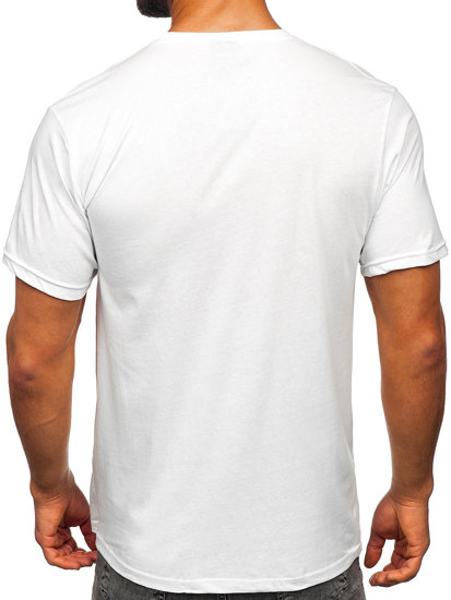 Bolf Herren T-Shirt mit Motiv Weiß  6300