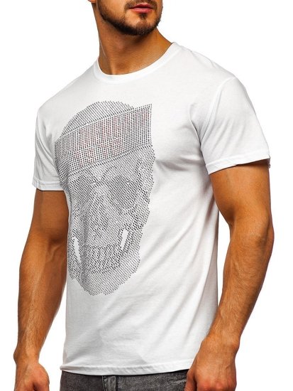 Bolf Herren T-Shirt mit Motiv Weiß  KS2108