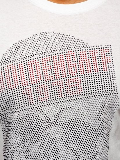 Bolf Herren T-Shirt mit Motiv Weiß  KS2108