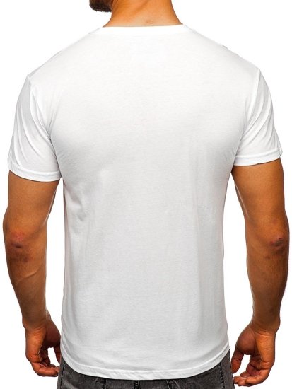 Bolf Herren T-Shirt mit Motiv Weiß  KS2108