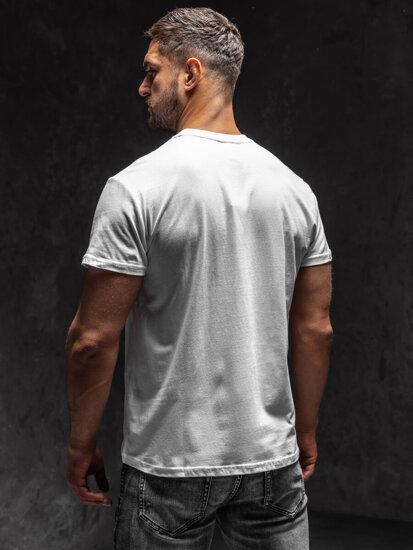 Bolf Herren T-Shirt mit Motiv Weiß  KS2108