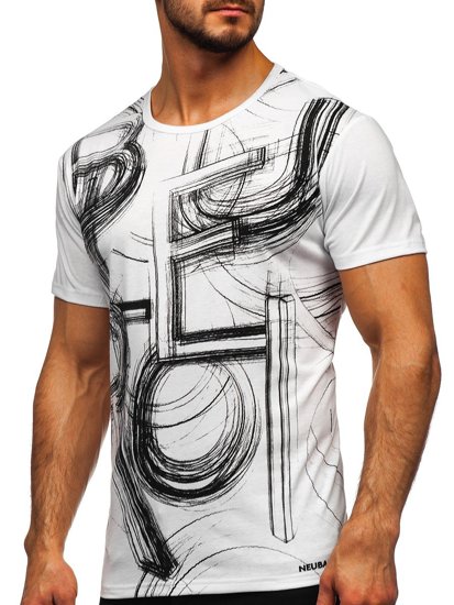 Bolf Herren T-Shirt mit Motiv Weiß KS2525T