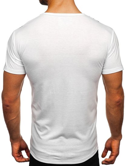 Bolf Herren T-Shirt mit Motiv Weiß KS2525T