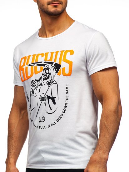 Bolf Herren T-Shirt mit Motiv Weiß KS2633