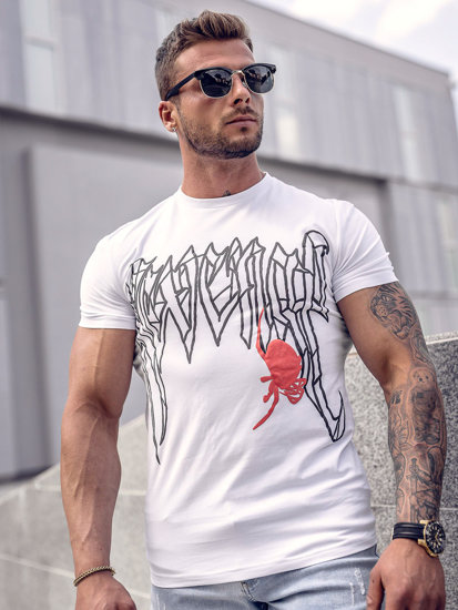 Bolf Herren T-Shirt mit Motiv Weiß  MT3026