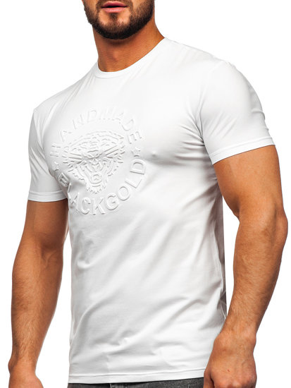 Bolf Herren T-Shirt mit Motiv Weiß  MT3056