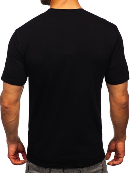 Bolf Herren T-Shirt mit Motiv und Applikationen Schwarz 192380