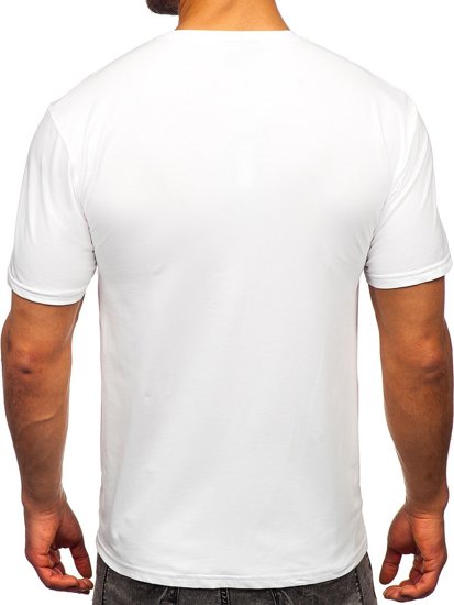 Bolf Herren T-Shirt mit Motiv und Applikationen Weiß 192380