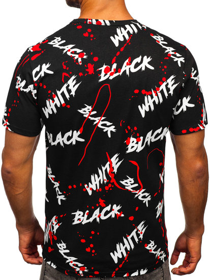 Bolf Herren T-Shirt mit Print Schwarz-Rot  14939