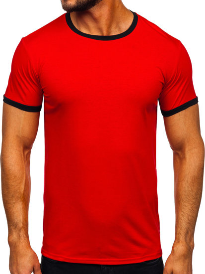 Bolf Herren T-Shirt ohne Aufdruck Rot  8T83