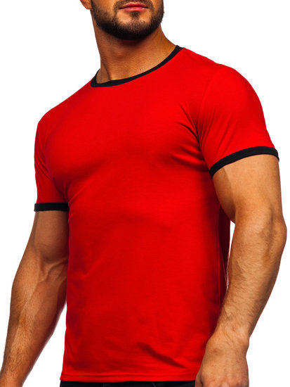 Bolf Herren T-Shirt ohne Aufdruck Rot  8T83