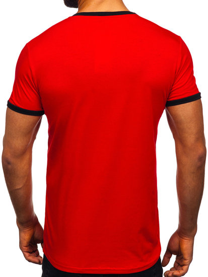 Bolf Herren T-Shirt ohne Aufdruck Rot  8T83