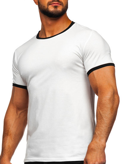 Bolf Herren T-Shirt ohne Aufdruck Weiß 8T83